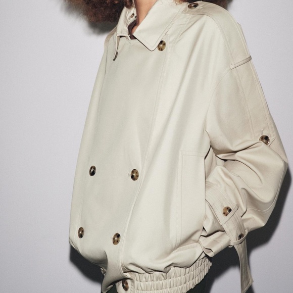 ZARA - ZW COLLECTION WATER REPELLENT SHORT TRENCH COAT - Picture 3 of 14